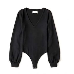 NWT Abercrombie & Fitch Soft & Cozy Black Bodysuit